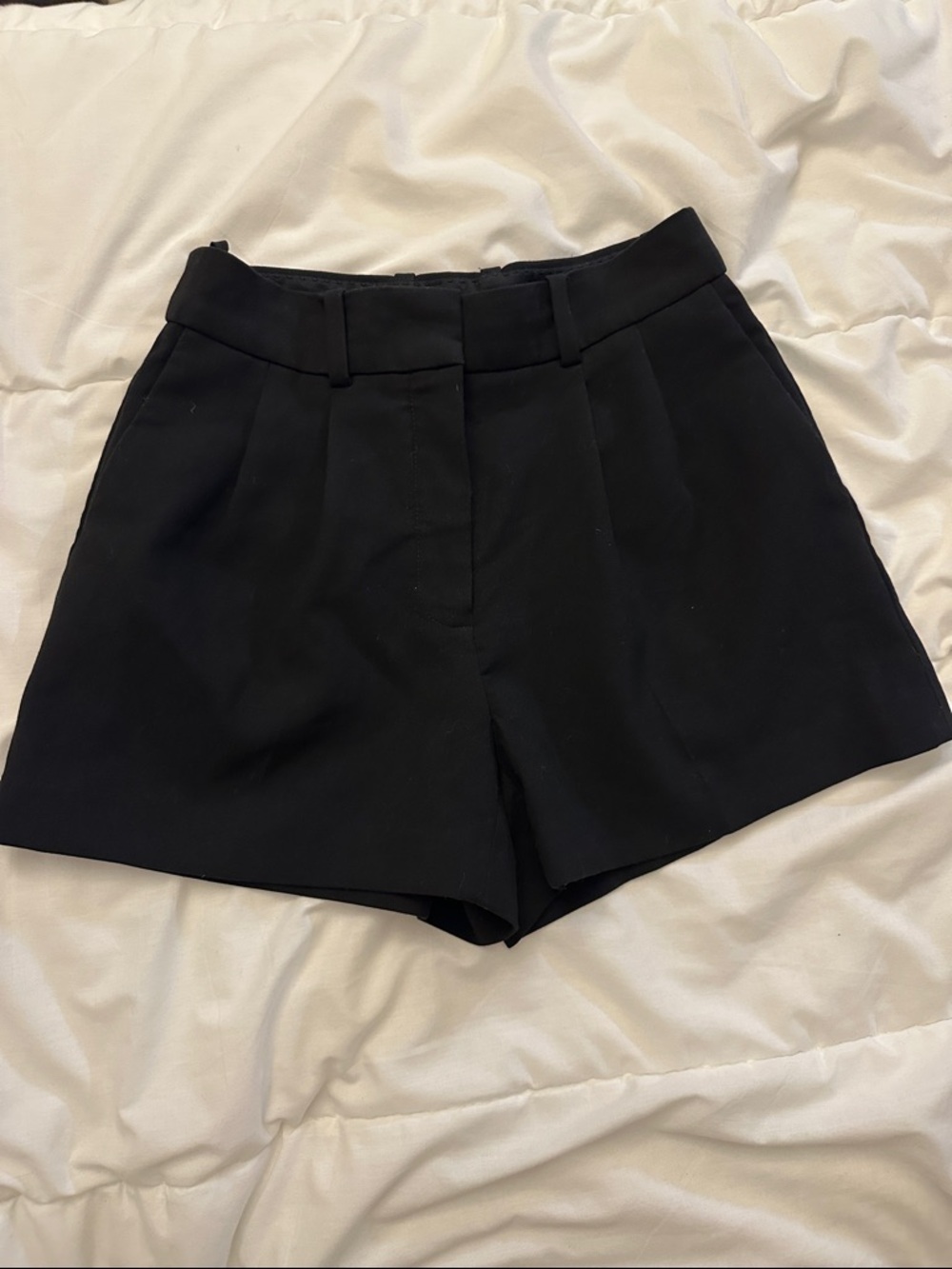 Aritzia High-Waist Black Tailored Shorts